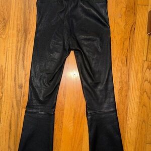 SPRWMN Black Cropped Leather Pants